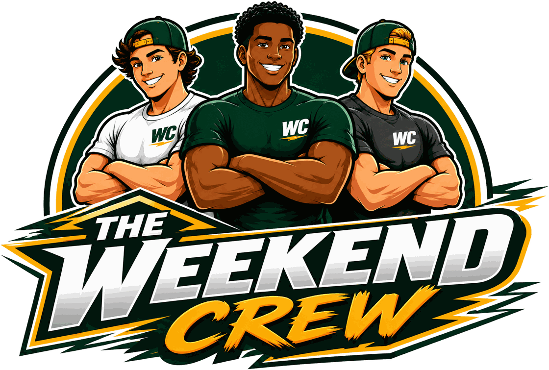 The Weekend Crew logo — three-man crew, Green Bay Wisconsin